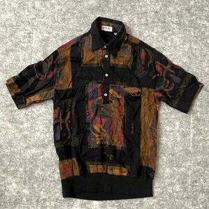 Vintage 70s retro D'Avila polo shirt mens medium versace style made in USA